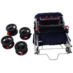 Mee Mee Pram Cum Stroller Circle Print Red And Navy - MM-22-421