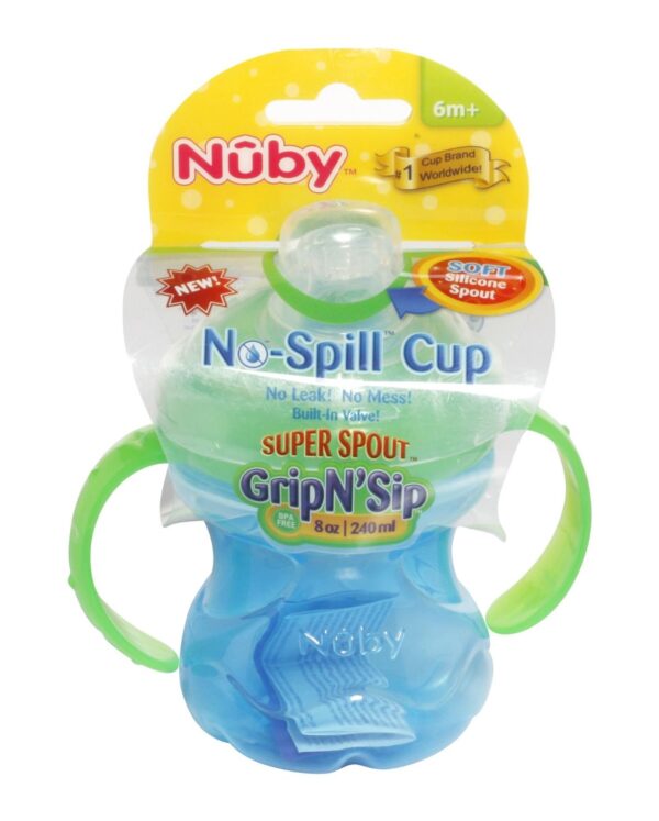 Nuby 240ml 2 Handle Super Spout Grip-n-sip Cup - Colors May Vary-2555