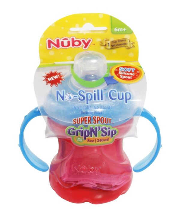 Nuby 240ml 2 Handle Super Spout Grip-n-sip Cup - Colors May Vary-2558