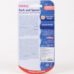 Nuby 2 Pack Fork and Spoon Starter Set - Colours May Vary-3696