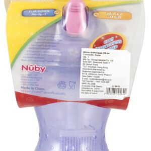 Nuby Flip-It Cup With No-Spill Fat Straw Sipper 355ml - Multicolor-2611