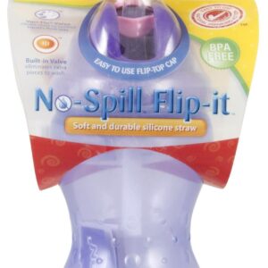 Nuby Flip-It Cup With No-Spill Fat Straw Sipper 355ml - Multicolor-0