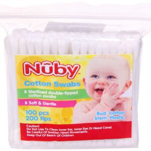 Nuby Cotton Buds 100 Sticks - Zip Lock Pouch-3707