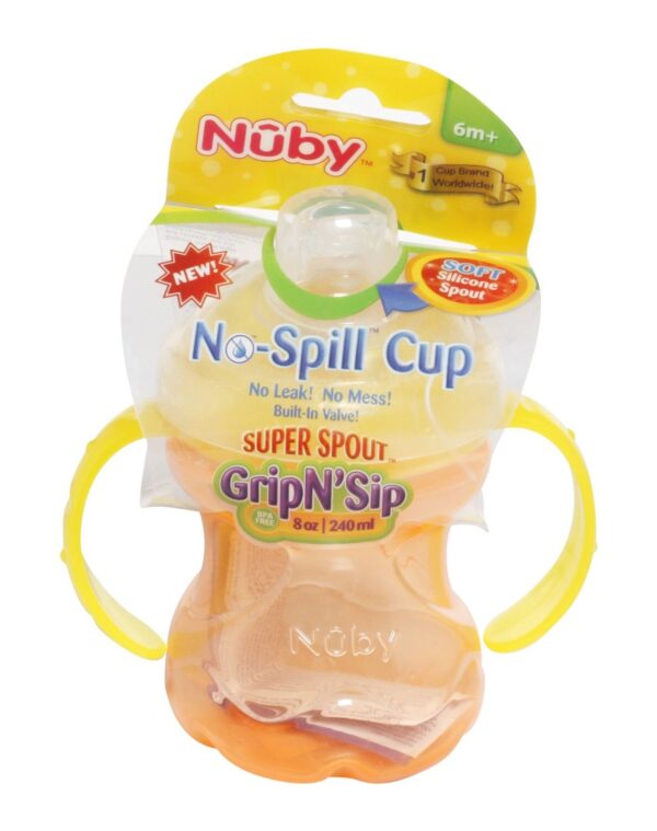 Nuby 240ml 2 Handle Super Spout Grip-n-sip Cup - Colors May Vary-2557