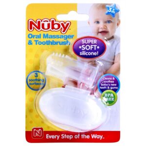 Nuby Oral Massager & Toothbrush 730 - White-3703