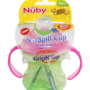 Nuby 240ml 2 Handle Super Spout Grip-n-sip Cup - Colors May Vary-2554