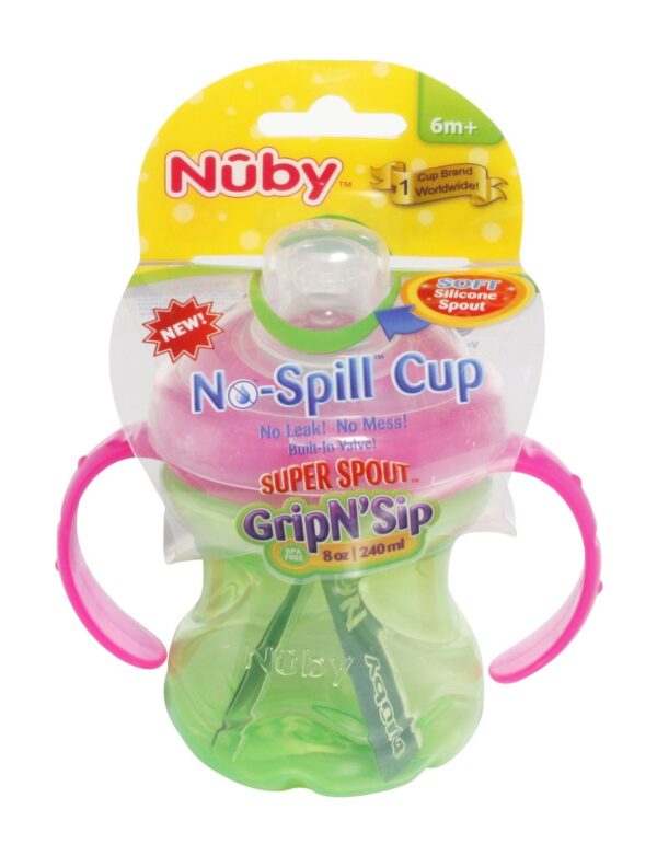 Nuby 240ml 2 Handle Super Spout Grip-n-sip Cup - Colors May Vary-2554