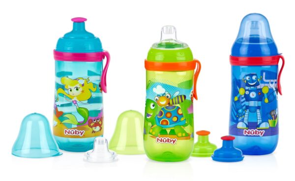 Nuby 360 ml Busy Sipper Free Flow - Color & Print May Vary-0