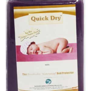 Quick Dry Plain Waterproof Bed Protector Sheet (S) - Plum-3274