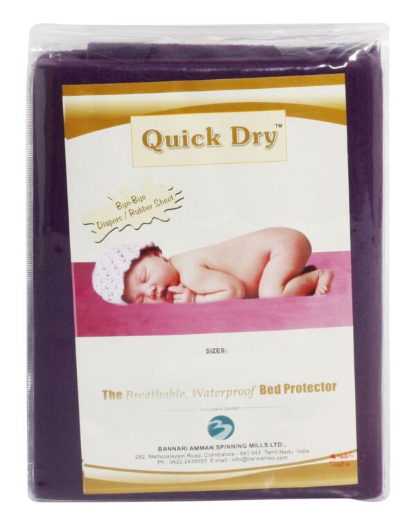 Quick Dry Plain Waterproof Bed Protector Sheet (S) - Plum-3274