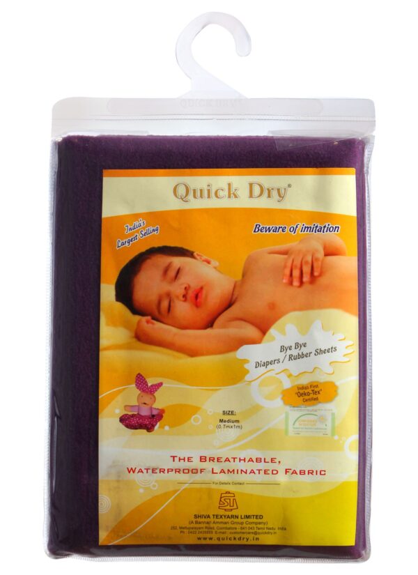 Quick Dry Plain Waterproof Bed Protector Sheet (S) - Plum-3272