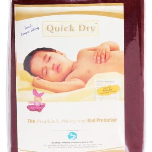 Quick Dry Plain Waterproof Bed Protector Sheet (S) - Dark Maroon-3289