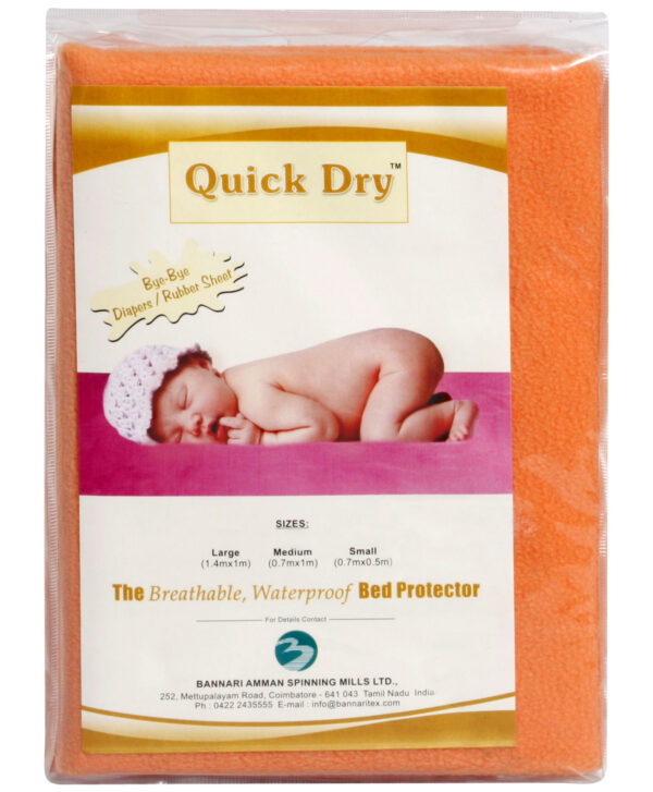 Quick Dry Plain Waterproof Bed Protector Sheet (S) - Peach-3284