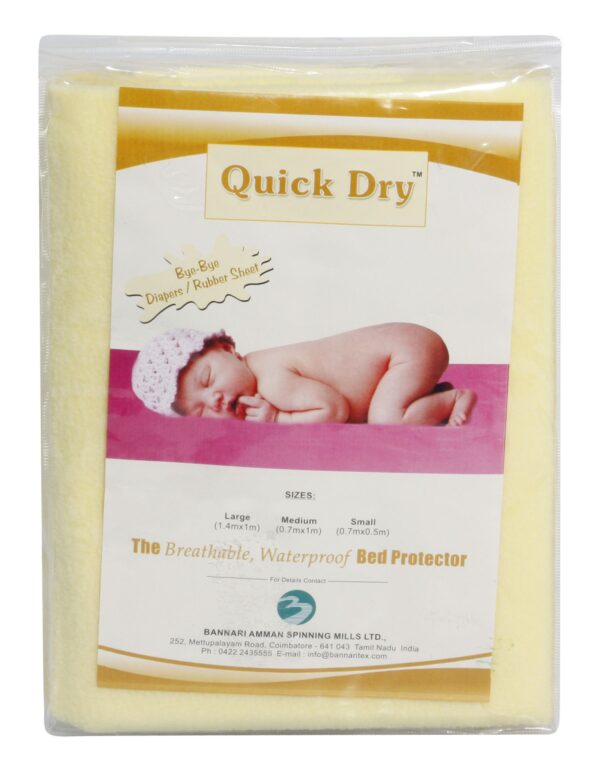 Quick Dry Plain Waterproof Bed Protector Sheet (S) - Yellow-3295