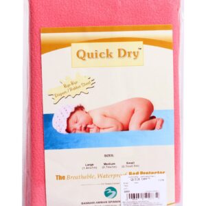 Quick Dry Plain Waterproof Bed Protector Sheet (S) - Rose-3268