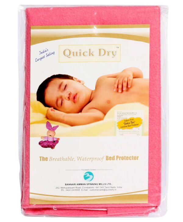 Quick Dry Plain Waterproof Bed Protector Sheet (S) - Rose-3269