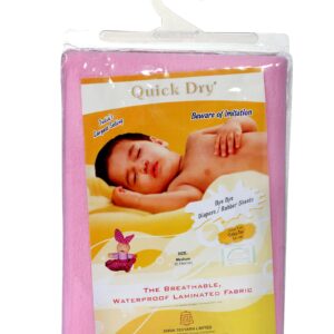 Quick Dry Plain Waterproof Bed Protector Sheet (S) - Pink-6165