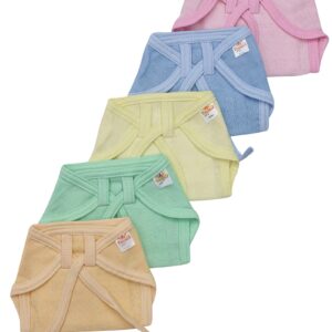 Tinycare Multicolor Pure Cotton Cloth Nappy - Set Of 5-0