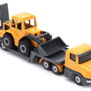 Funskool Siku Low Loader and Front Loader- Yellow-3344