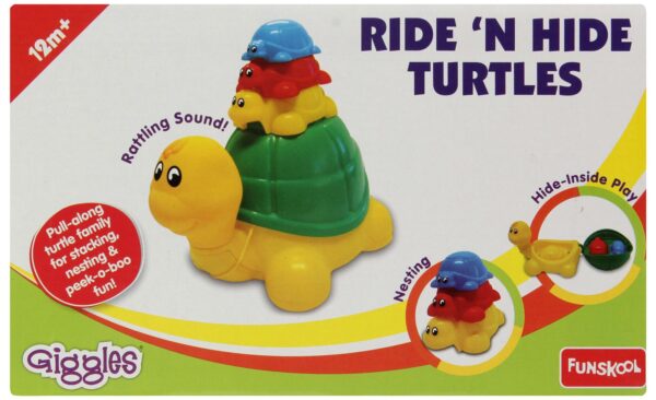 Giggles Ride n Hide Turtles - Multicolor-3900