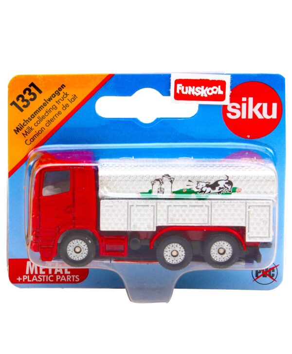 Siku Funskool Milk Collecting Truck - Silver And Red-3536