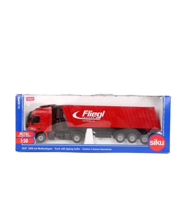 Siku Die Cast Lorry With Trough Tipper - Red-3389