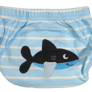 Moms Care Reusable Diaper Panty Shark Print - Blue-0