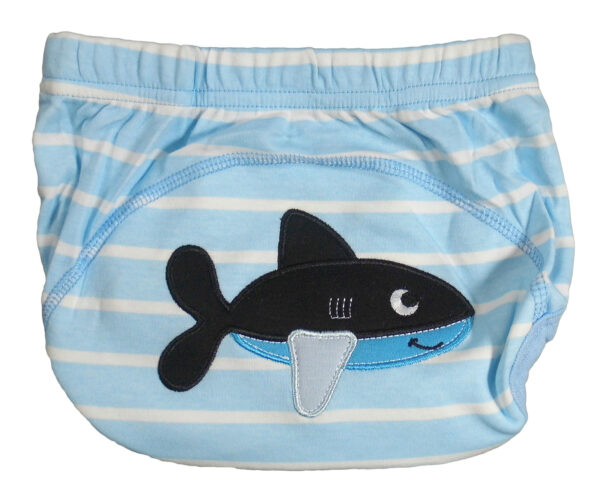 Moms Care Reusable Diaper Panty Shark Print - Blue-0