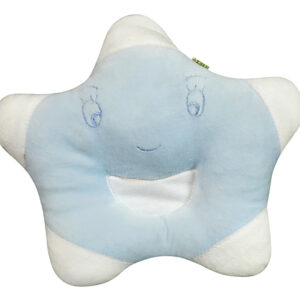 Babys World Soft Fabric Star Shape Pillow - Blue & White-0