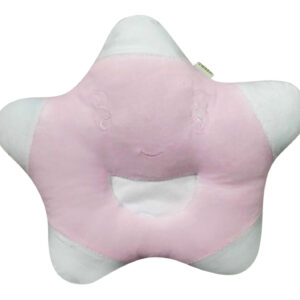 Babys World Soft Fabric Star Shape Pillow - Pink & White-0