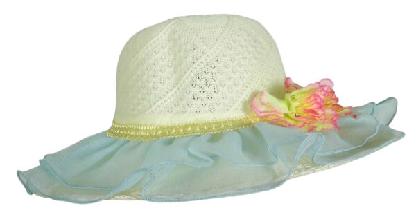 Babys World Girls Fancy Hat - Sky Blue-0