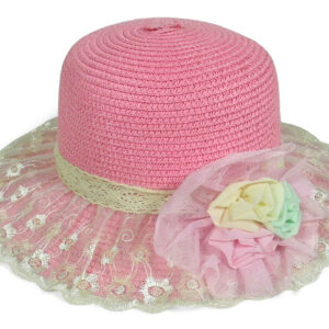 Babys World Girls Fancy Rounded Hat - Pink-0