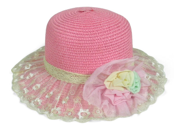 Babys World Girls Fancy Rounded Hat - Pink-0