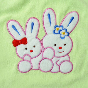 Babys World Hunny Bunny Print Round Neck Cotton Bib - Green-3055