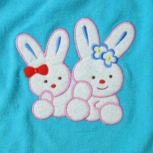 Babys World Hunny Bunny Print Round Neck Cotton Bib - Blue-3064