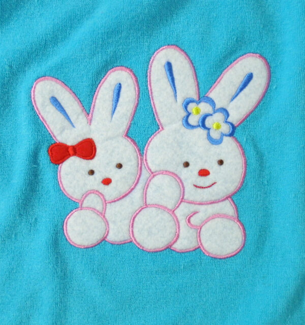 Babys World Hunny Bunny Print Round Neck Cotton Bib - Blue-3064