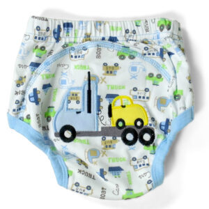 Moms Care Printed Reusable Diaper Panty - Blue-0