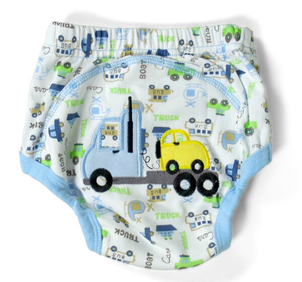 Moms Care Printed Reusable Diaper Panty - Blue-0