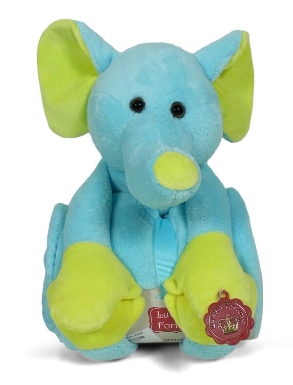 Baby Soft Blanket With Elephant Plush Animal Toy - Cream-0