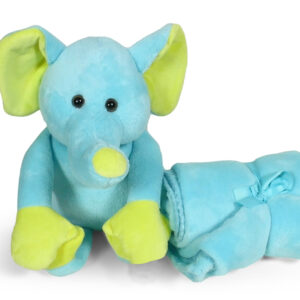 Baby Soft Blanket With Elephant Plush Animal Toy - Cream-3093