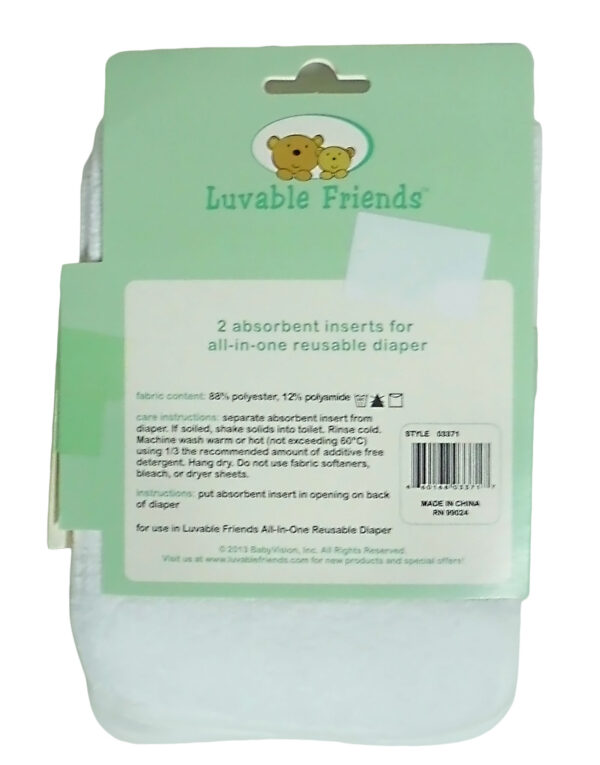 Luvable Friends Absorbent Liner For Reusable Diaper - Pack of 2-3107