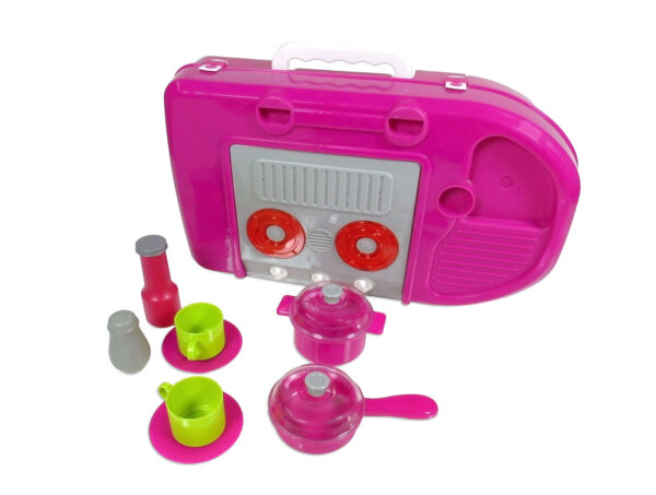 Battery Operated Kids Kitchen Sets With Light And Sound Carry Case -008-58-3157