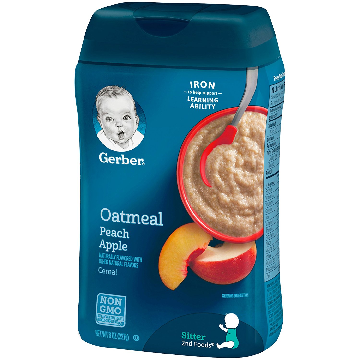 Gerber Oatmeal Peach & Apple Baby Cereal – 227gm NON GMO – Baby's World