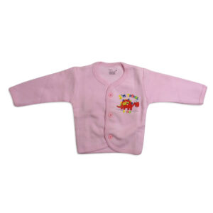 Little Darling Full Sleeves Fleece Front Open - Pink-0