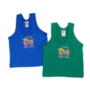 Cucumber Sleeveless Vest, Set Of 2 - Green & Blue-0