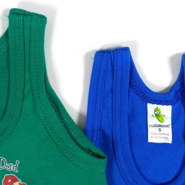 Cucumber Sleeveless Vest, Set Of 2 - Green & Blue-4137