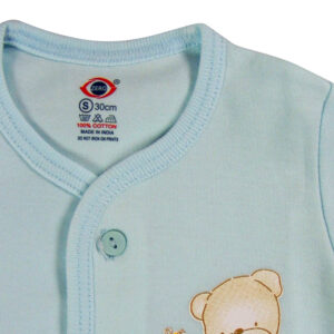 Zero Full Sleeves Front Open Vest With Diaper Legging - Sky Blue-4178