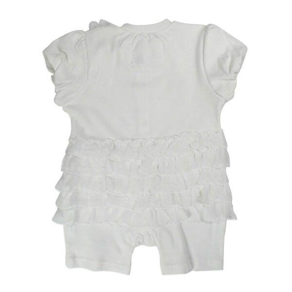 Half Sleeves Fancy Rompers - White-4640