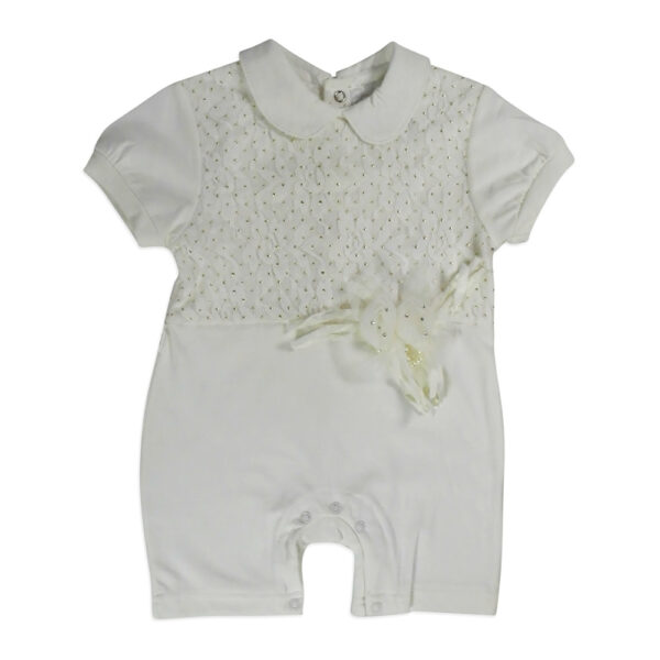 Mini Baby Half Sleeves Romper - White-0