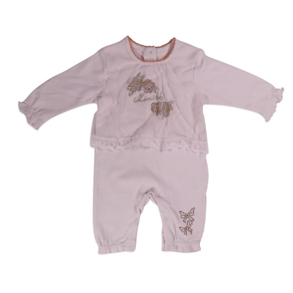 Mini Baby Full Sleeve Fancy Romper - Off Pink-0